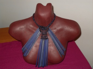 Kakahu displayed on clay torso 2
